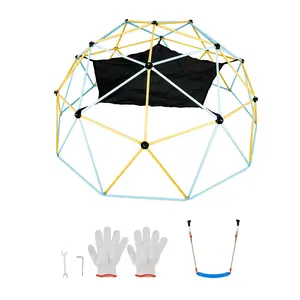 VEVOR Climbing Dome, TikTokShopBlackFriday, Jungle Gym Supports 600LBS and Easy Assembly, 6FT Geometric Dome Climber Play Center for Kids 3 to 9 Years Old, with Climbing Grip, Outdoor and Indoor Play Equipment for Kids