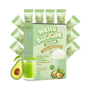 Hello Bloom Gleam Milky Avocado Collagen Drink, 10 Sachets x 18g Hello Bloom Gleam Milky Avocado Collagen Drink, 10 Sachets x 18g