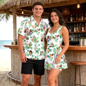 Bob's Burgers Tropical 2026 Vacation Couple Set Dress and Shirt Hawaii, Matching Couple Hawaiian Set, Animated Sitcom Matching Outfits For Couple, Summer Beach Wear, Funny Cartoon Fan Gift Idea | 300326.R3028.ID00