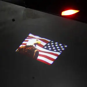 Set of 2 American flag sensor door projection LED lights, HD version.In addition, there are 35 types suitable for Buick, Dodge, Jeep, Kia, BMW, etc