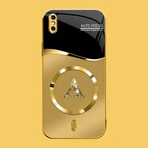 Suitable for [iPhone Xs Max] high-end MagSafe phone case，Choose from any of the 26 letters， The pattern features a printed effect and is not 3D-dimensional YM99