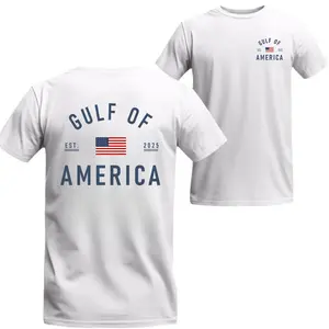 Gulf of America T-shirt – Patriotic Minimalist USA Flag Graphic Tee, Unisex Relaxed Fit Short Sleeve Machine Washable – Casual Streetwear for Proud Americans, All Size