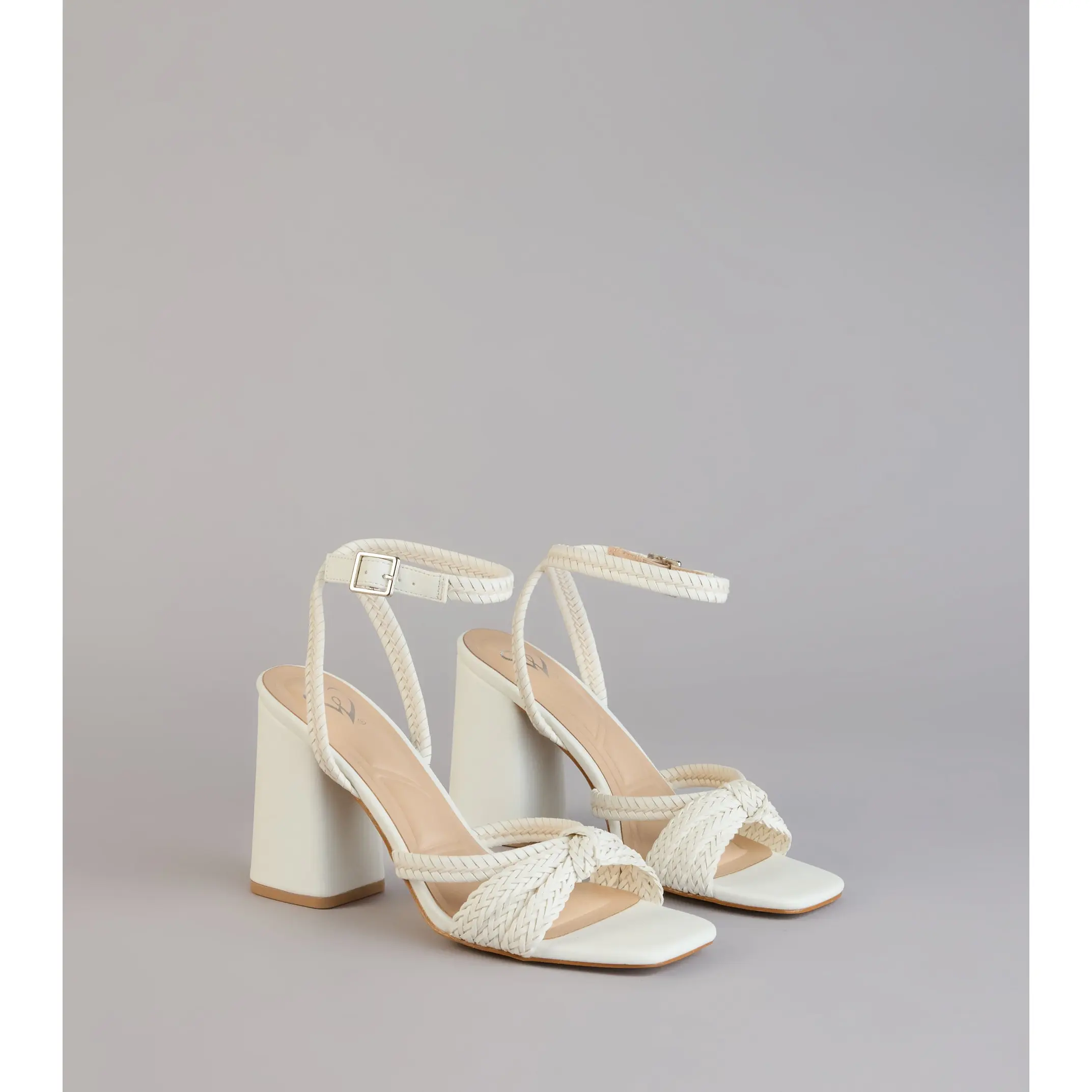 Chic Steps Braided Block Heels
