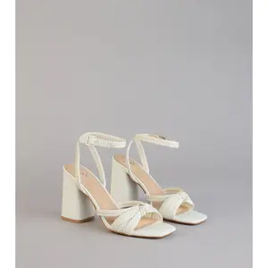 Chic Steps Braided Block Heels