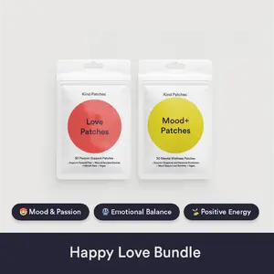 Kind Patches Happy Love Bundle, 30 Mental Wellness Patches+30 Passion Patches, Support Mental Health, Ashwagandha, Natural Ingredient, Steady Release,Vegan Kind Patches Happy Love Bundle, 30 Mental Wellness Patches+30 Passion Patches, Support Mental Health, Ashwagandha, Natural Ingredient, Steady Release,Vegan