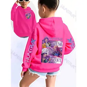 Korean “Girl Devil Hunter” series hoodie featuring Rumi, Mila, and Zoe cartoon anime print; spring and autumn casual fashion; creative Christmas gift — CREATIVITYGARMENTARY