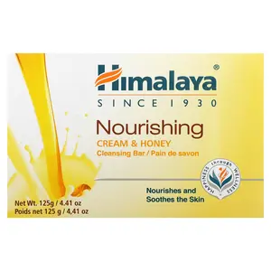 Himalaya Nourishing Cleansing Bar Soap, Cream & Honey, 4.41 oz (125 g)