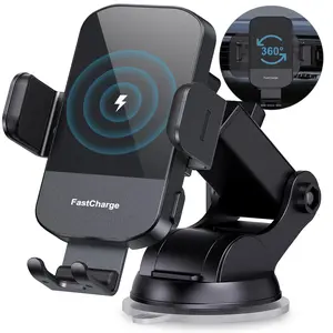 M12 Wireless Car Charger, 15W Fast Charging Auto Clamping Phone Mount for iPhone & Samsung.