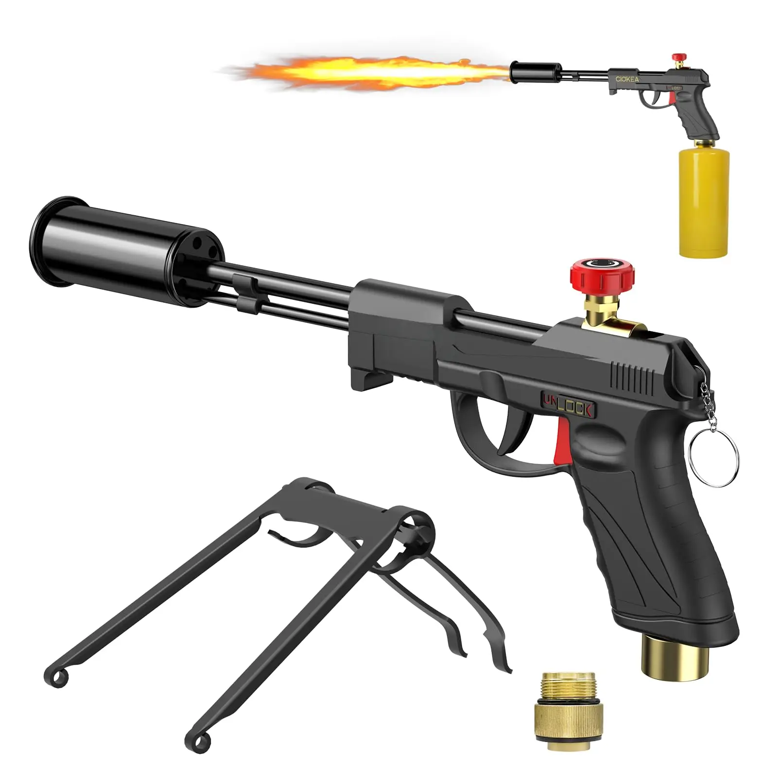 POWERFUL Grill Torch Charcoal Starter,Propane Searing Torch,Charcoal Lighter Campfire Starter,Fire Starter Torch,Sous Vide,Kitchen torch, Charcoal BBQ