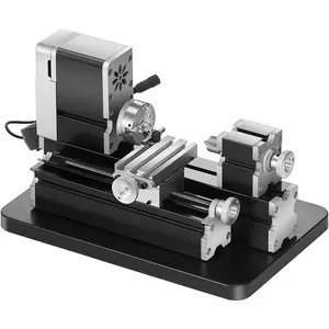 Spring new arrivals Didactical Mini Metal Lathe Machine, 2.76 x 5.12 in, 36W Power Metal Lathe, 20,000 RPM Speed, with 3-jaw Chuck, Aluminum Alloy Handwheel, for Processing Precision Parts Soft Metals Wood Plastics