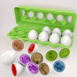 Colorful Easter Dinosaur Eggs Shape Sorter Toys for 1-3 Years Old Toddlers - Dino Egg Color Sorting, Sensory Learning Montessori Game, Easter Basket Stuffers, Birthday Gift for Boys Girls