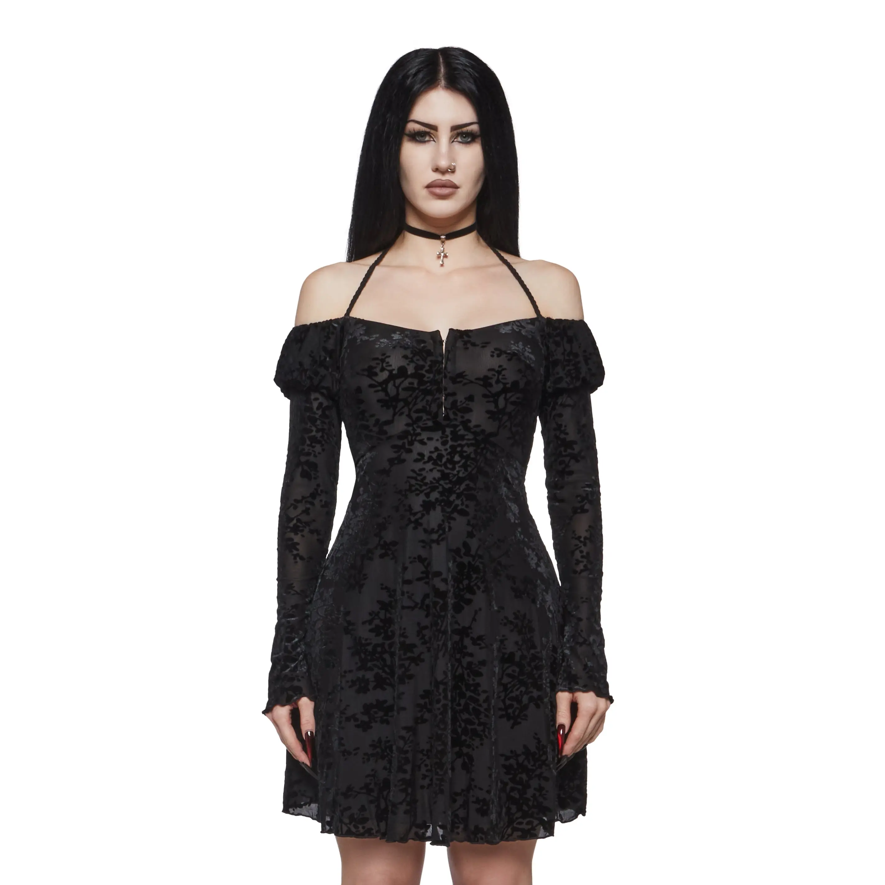 Salem Off the Shoulder Velvet Dress