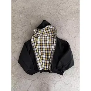 American retro loose hooded jacket with double-sided cardigan and sweatshirt, men's spring and autumn niche design trend Menswear Tops