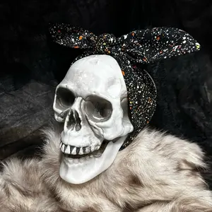 Black Pinup Style Headband with Halloween Colored Splatter Design, Soft Material, Unique Style for Halloween