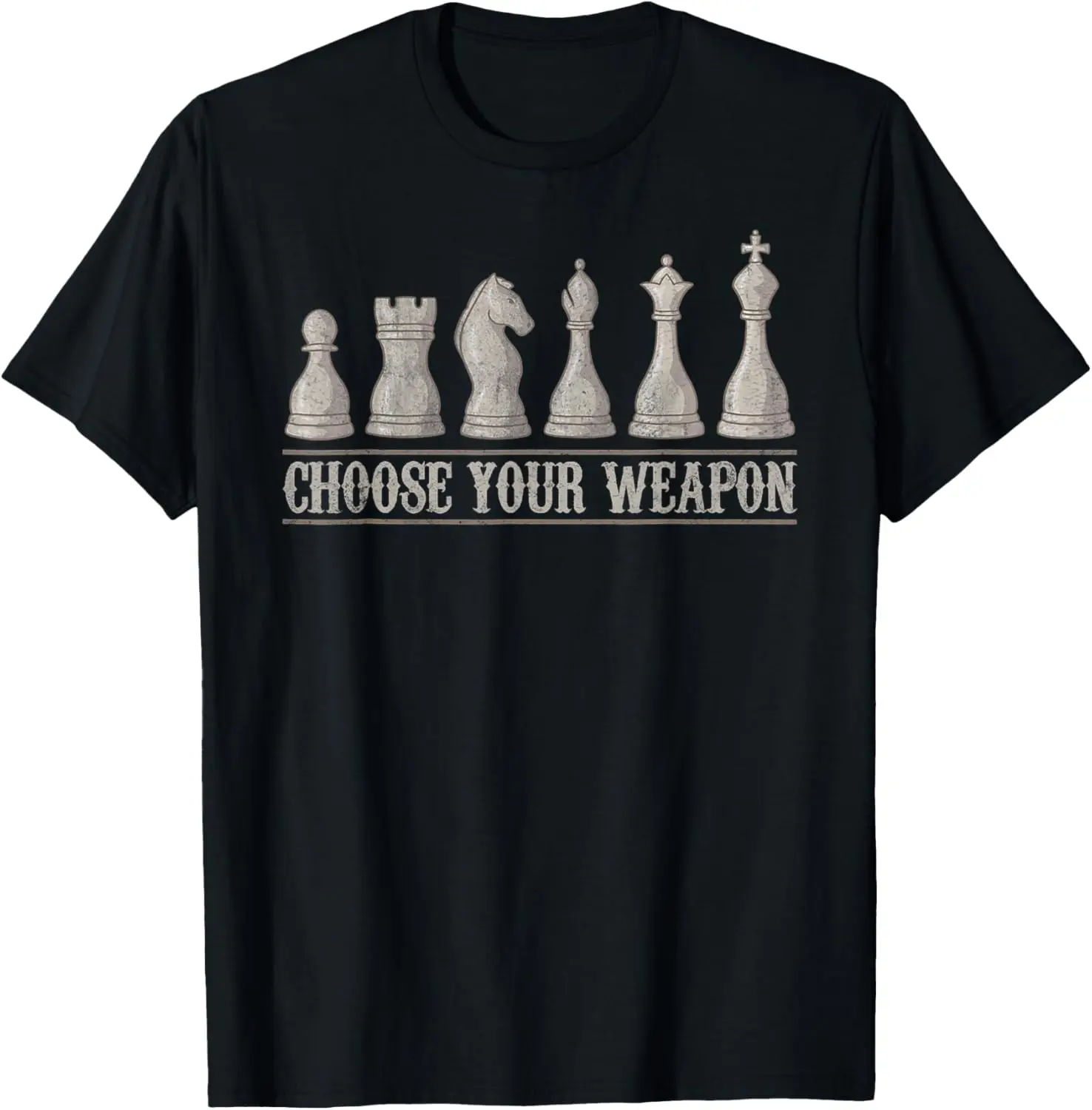 Women's Short-Sleeve Distressed Vintage Graphic T-Shirt - 100% Cotton Casual Streetwear Funny Chess Player Tee, Cool Gift for Chess Lovers