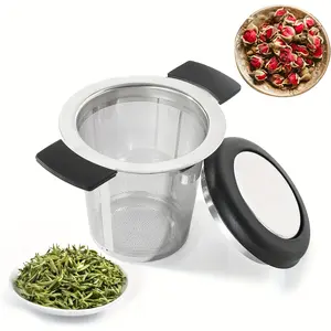 Stainless Steel Tea Strainer with Heat Resistant Silicone Handle, Ultra Fine Mesh Filter, Dishwasher Safe, Tea Infuser, Kitchen & Dining Accessory
