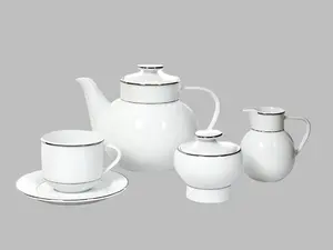 Luxury Complete Tea Set – 6 Elegant Cups, Teapot, Sugar Bowl & Milk Pot