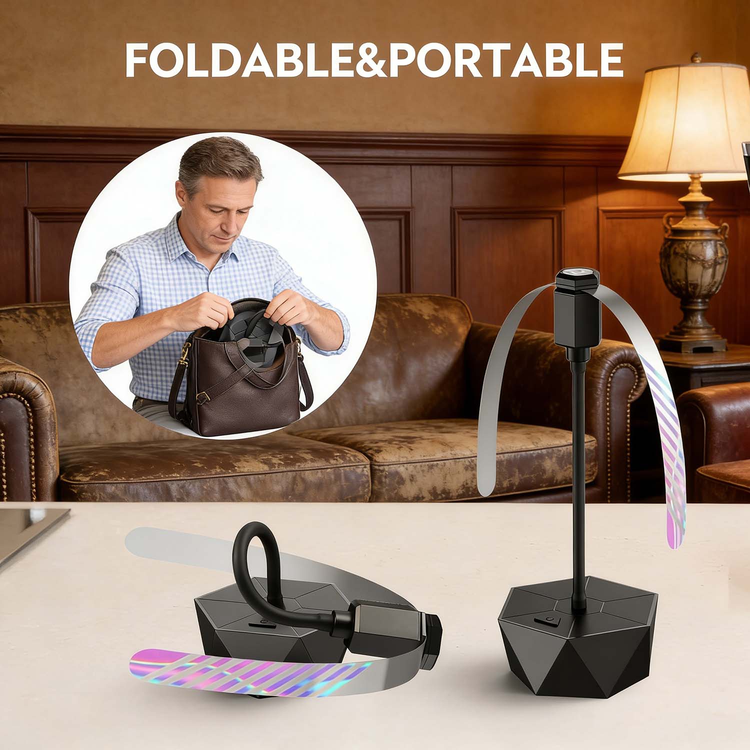 Fly Repellent Fans for Tables, Outdoor & Indoor Fly Deterrent Fans with Holographic Blades, Keep Flies Away for Picnic, Party, Restaurant, Kitchen, BBQ & Dining Tables