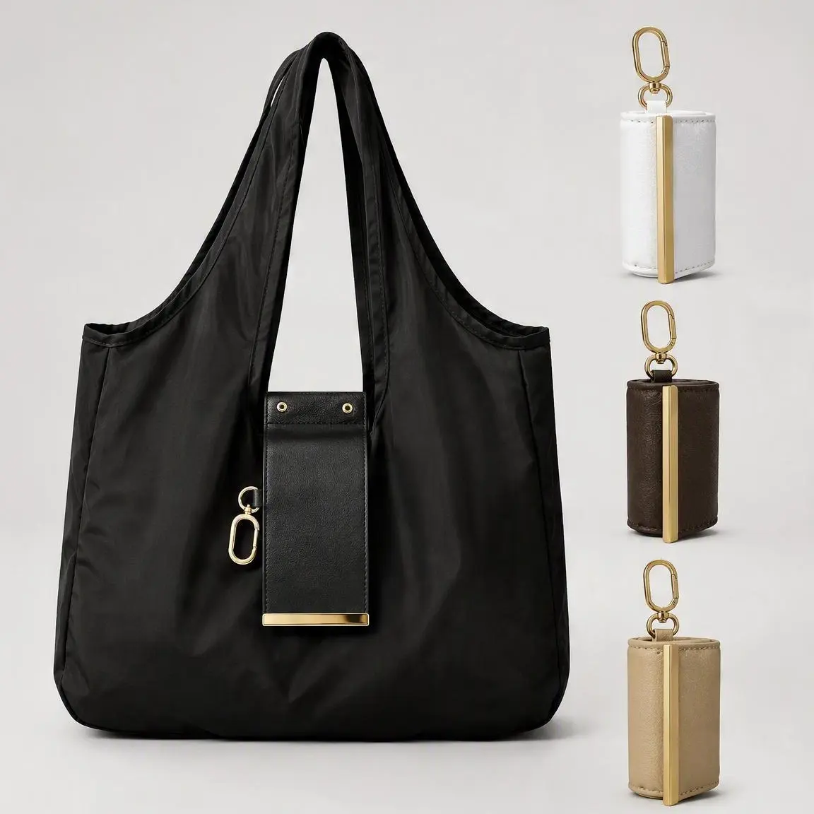 Chic Collapsible Tote Bag Keychain - Compact Size, Lightweight with Keyclip, Foldable Pouch, Minimalist Organizer, Bags for Women, Home Organization Office Stationery Accessory, Ideal Gift
