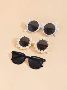 Trendy Kids Fashion Glasses Set, Fun Teenage Versatile Style, Perfect for Travel/photo/outdoor, 3 Piece Pack