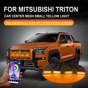 LED Front Grille Light For Mitsubishi Triton Car Daytime Running Light Wheel Eyebrow Lamp For Pickup Offroad 12V