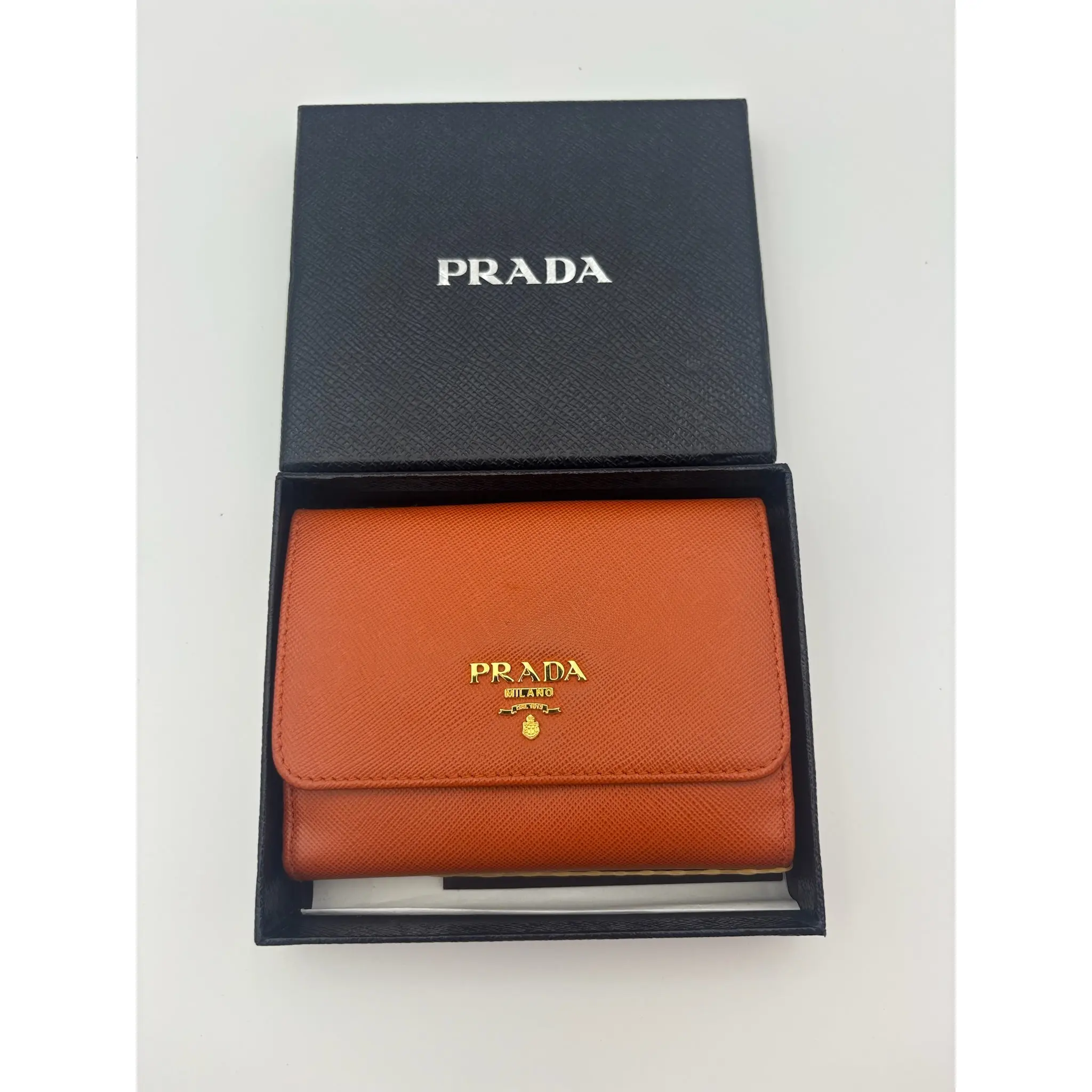 Pre-owned Leather Small Leather Goods Prada Saffiano Wallet