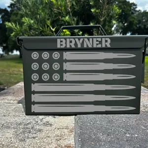 Custom Engraved Ammo Can 50 Cal – Personalized Gift for Him, Veterans, Hunters, or Collectors