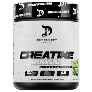 NEW !!! Dragon PHARMA Creatine Monohydrate, Aid Muscle Recovery, Post-Workout Supplement, Antioxidant Support (60 Servings, Lemon Lime)