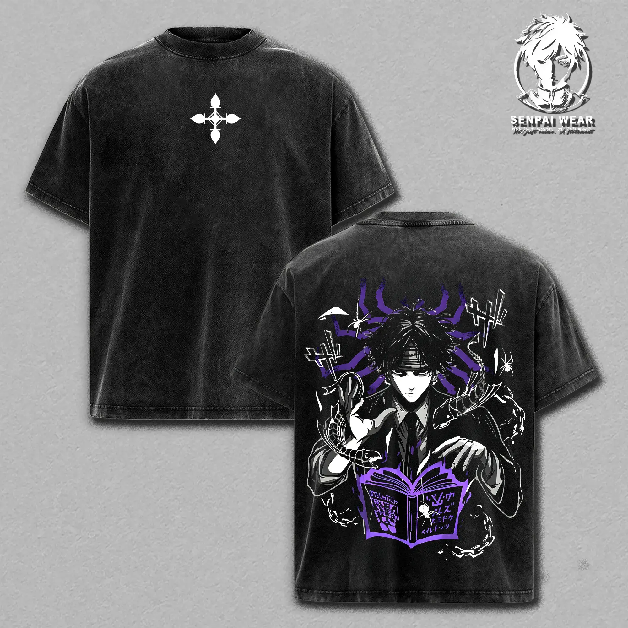 Chrollo Lucilfer Vintage Washed T-Shirt – Hunter x Hunter Anime  display picture 1