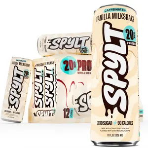 SPYLT High Protein Drink, Caffeinated Chocolate Milk - Vanilla Milkshake | Workout Recovery & Energy Boost | Sugar Free, Lactose Free | Ready-to-Drink, 12-Pack Beverage - PACKAGING MAY VARY