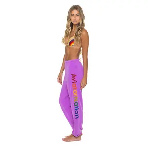 AVIATOR NATION SWEATPANTS - NEON PURPLE