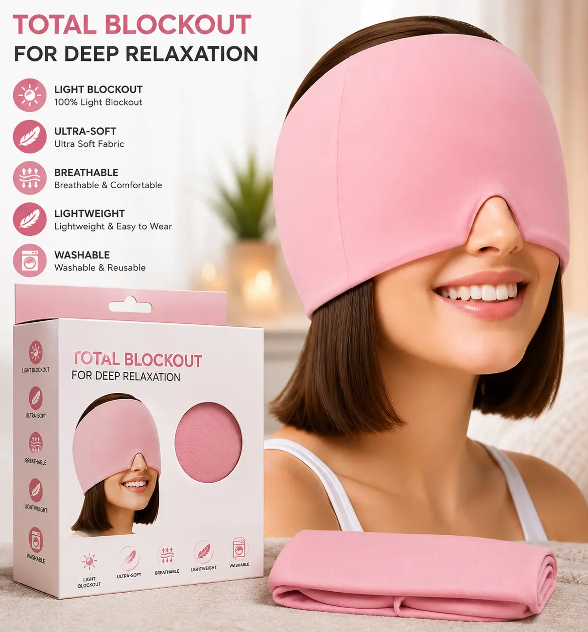 Headache Relief Cap, Tasteless Cooling Gel Migraine Relief Cap Mask Product, Migraine Cap for Relieve Pressure, Hangover, Tension, Eye Edema