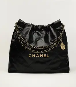 Pre-owned CHANEL Leather Shoulder Bags 22 BAG Black Shoulder Bag Medium