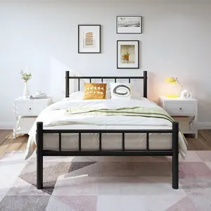 Twin Size Bed Frame with Headboard & Footboard 14 Inch Platform Mattress Foundation with Slat, Bed, No Box Needed