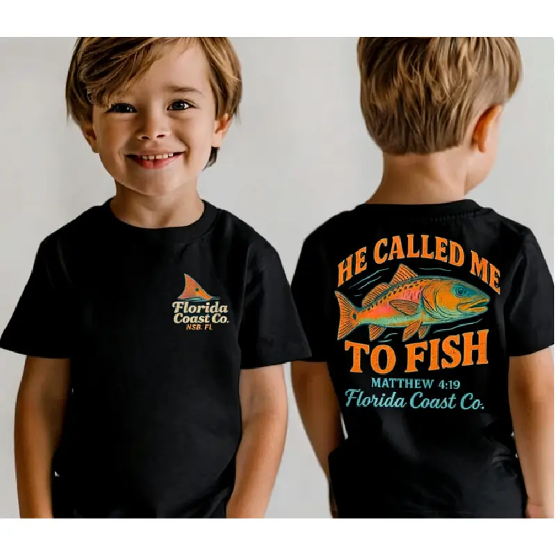 He Called Me to Fish Youth T-shirt |  Christian Kids Fishing Tee |  Bible Verse T-shirt Matthew 4:19 |  Faith Beach T-Shirt