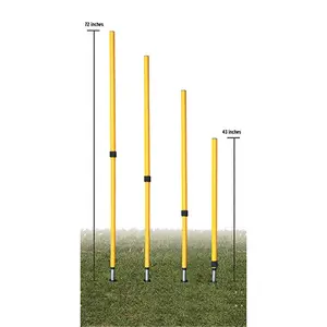 212 MAIN Adjustable Agility Pole Set - Set of 4, Training Equipment with Spring Spikes and Adjustable Height Range