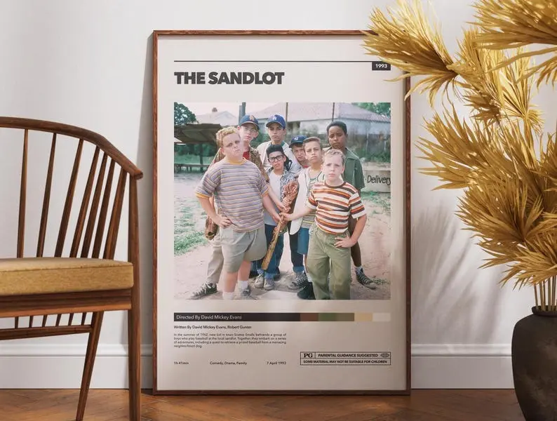The Sandlot Poster, Movie Lovers Gift, Home Decor, Gift Idea, Vintage Poster, Film Poster, Retro Poster, David Mickey Evans, Gift for Him