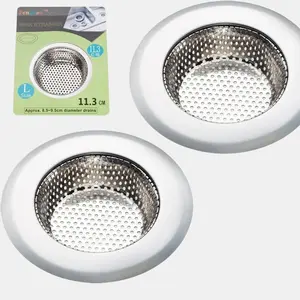 2PCS Kitchen Sink Strainer - Stainless Steel, Large Wide Rim 4.5" Diameter