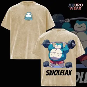 Sw0leLax Gym Tee, Muscle Monster Workout Shirt, Oversized Funny Anime Fitness Top, Unisex Graphic Gymwear, Gift for Anime Fans, Oversize Shirt, Vintage Outfit, y2k Styles, Washed Tee JEA