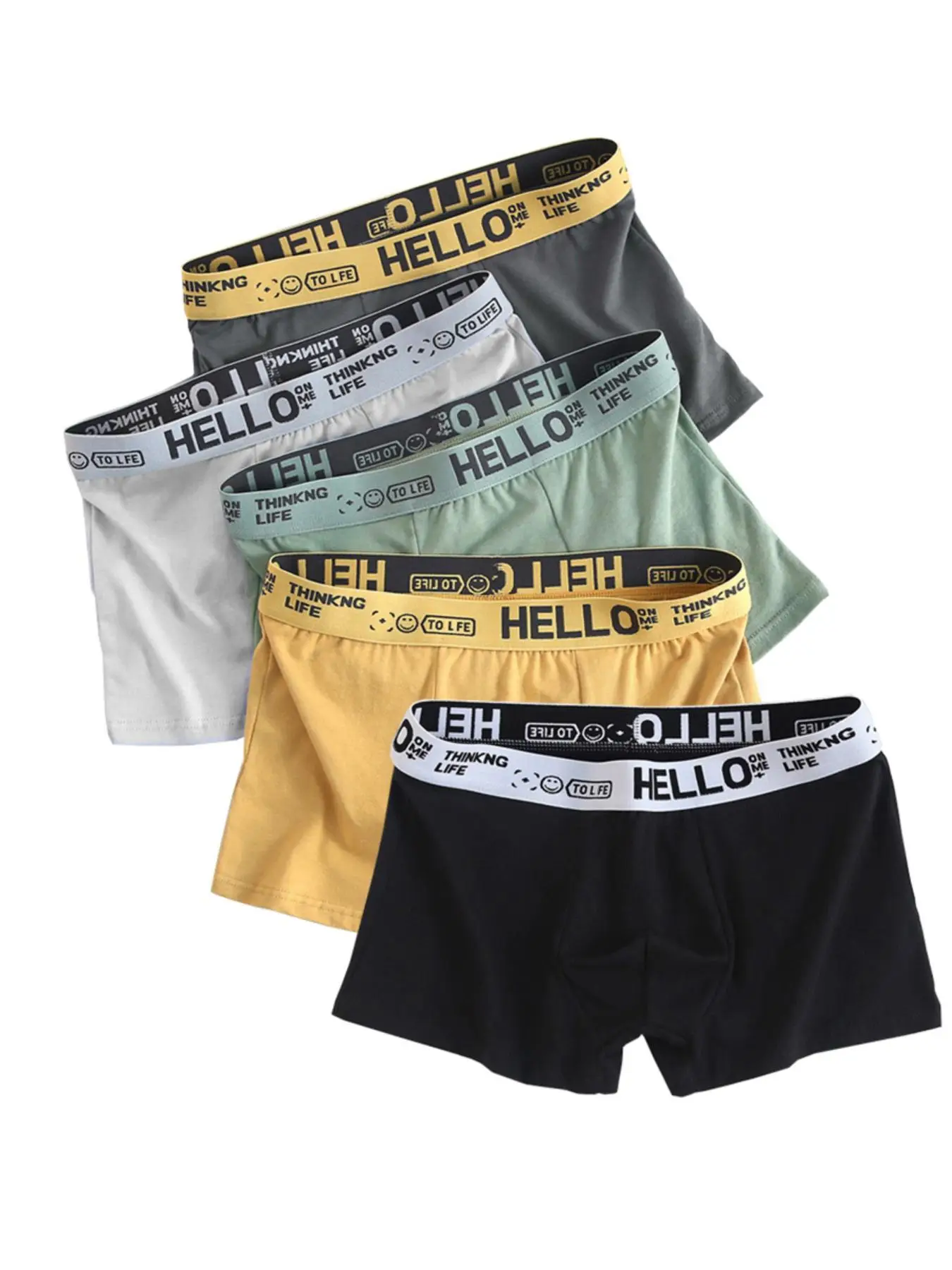 Men's Letter Tape Boxer Briefs, Back To School Shorts Underwear for Men, Breathable Soft Full Coverage Knicker, Men's Underwear Shorts, Summer Clothes