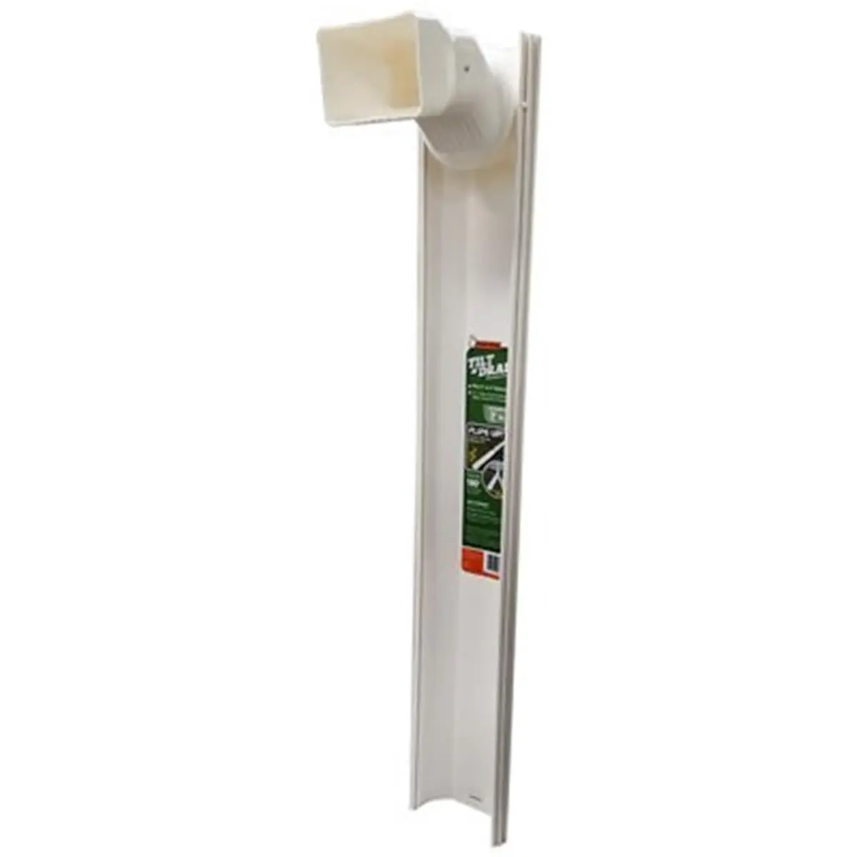 212 MAIN 6 Ft White Wide Channel Downspout Extender for Water Drainage System, Tilt 'N Drain Design, Flips Up for Lawn Care, Directs Water Away from Outdoor Spaces