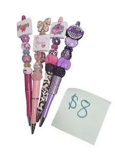 Extended Regular Pens - Unique Beaded Design, Individually Made, Beautiful and Characteristic, Perfect for Writing and Drawing