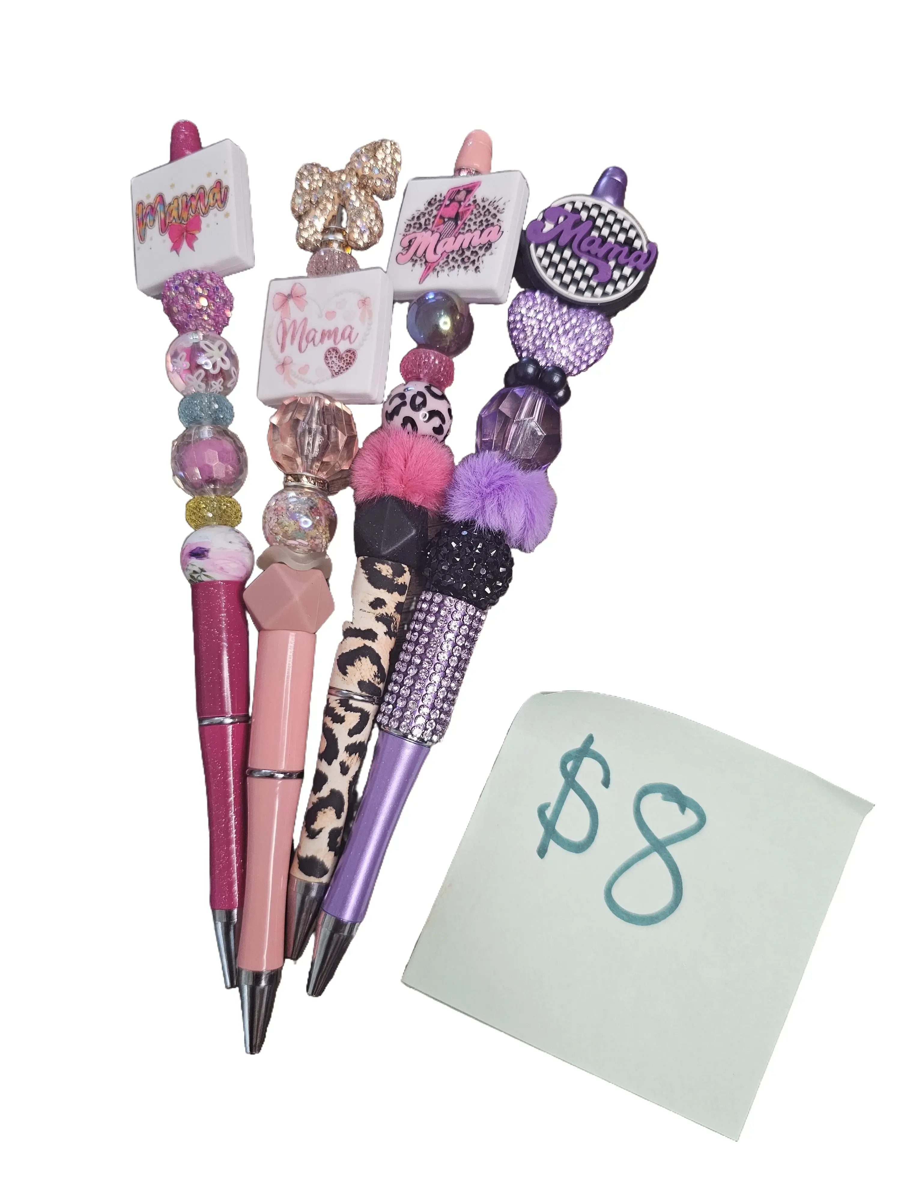 Extended Regular Pens - Unique Beaded Design, Individually Made, Beautiful and Characteristic, Perfect for Writing and Drawing
