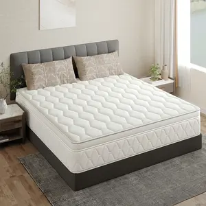 12/14 Inch Twin, Full, Queen & King Sizes, Memory Foam + Individual Pocket Springs Hybrid Mattress in a Box, Medium Firm (Suitable for Home Bedrooms & Hotels), Breathable + Ergonomic Design, Back Discomfort Relief & Edge Support