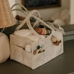 1pcs Felt Multifunctional Diaper Bag for Baby, Large Capacity Storage Tote Bag for Moms, Travel Baby Changing Organizer, Perfect Shower Gift