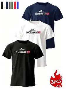 3-Pack Men's T-Shirts, Breathable Casual Short Sleeves, Ideal for Sports and Daily Wear, Comfortable and Stylish Design