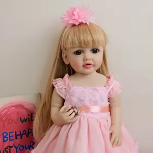 Novocreation 22-Inch Lifelike Princess Doll with Blonde Long Hair - Soft Vinyl, Full Body Reborn Girl in Pink Gown & Accessories Set - Can Sit & Stand - Ideal for Birthday, Christmas Gifts & Collectors