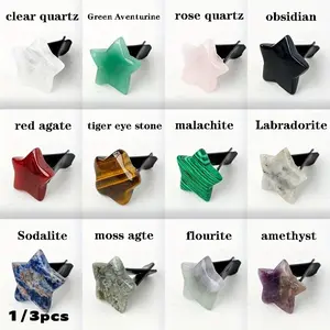 Natural Gemstone Healing Crystal Car Air Freshener, Car Scents, Car Fragrance, Car Accessories, Moon Star Heart Design, Aromatherapy Accessory for Women & Drivers, Perfect Gift Idea
