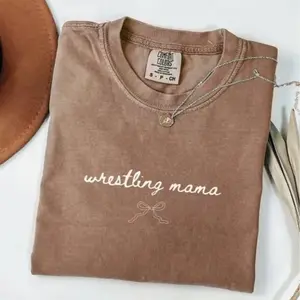 Comfort Colors Coquette Wrestling Mom Shirt, Wrestling Mama Tee, Mothers Day Gift For Mom, Wrestling Season, Gift for Mom Wrestler WND, for men, for women