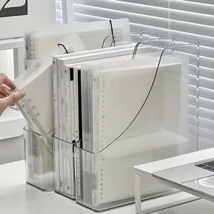 Acrylic File Organizer Clear Plastic Desktop Storage Holder, Transparent Design for Office Supplies, Durable Magazine Rack Book Sorter